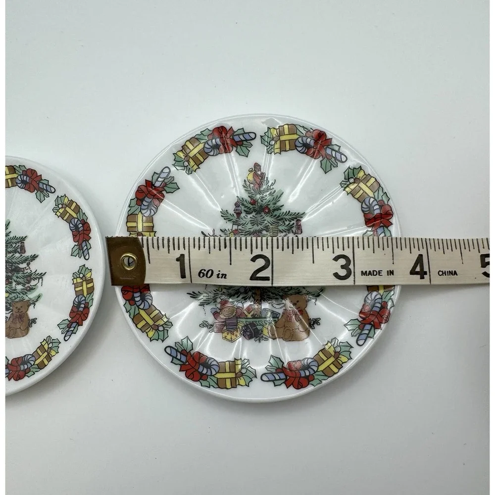 Formalities BAUM BROS‎ Teddy Bear Christmas Porcelain Plates, 2 Plates